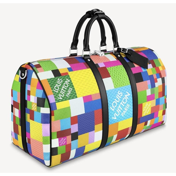 Louis Vuitton Keepall Bandouliere 50 Multicolor Damier 3D Lego Duffle Travel Bag - Picture 5 of 12